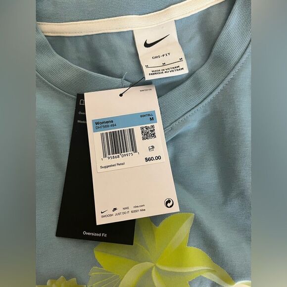 Nike Standard Issue crop shirt blue OVERSIZE FLY basketball Womens -Size Medium - Picture 4 of 4